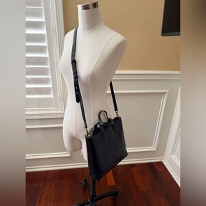 Madewell Zip Top Tote Transport Black Crossbody Bag